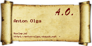 Anton Olga névjegykártya